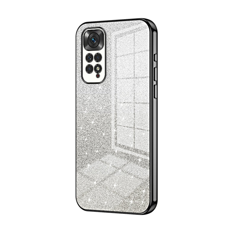 For Xiaomi Redmi Note 11 Global / Note 11S Gradient Glitter Powder Electroplated Phone Case(Black) - Xiaomi Cases by PMC TechLife | Online Shopping South Africa | PMC TechLife | Buy Now Pay Later Mobicred