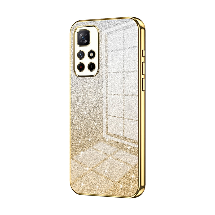 For Xiaomi Redmi Note 11T 5G/Note 11S 5G Gradient Glitter Powder Electroplated Phone Case(Gold) - Xiaomi Cases by PMC TechLife | Online Shopping South Africa | PMC TechLife | Buy Now Pay Later Mobicred