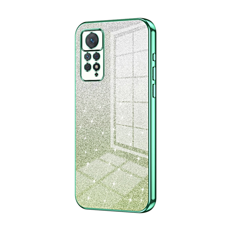 For Xiaomi Redmi Note 11 Pro 4G/5G Global Gradient Glitter Powder Electroplated Phone Case(Green) - Xiaomi Cases by PMC TechLife | Online Shopping South Africa | PMC TechLife | Buy Now Pay Later Mobicred
