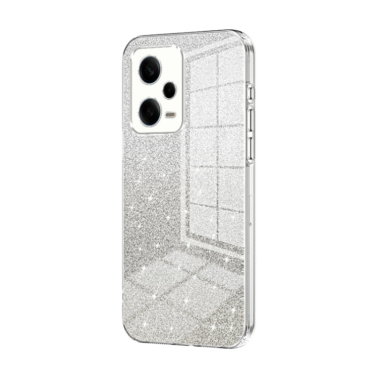 For Xiaomi Redmi Note 12 Pro 5G Gradient Glitter Powder Electroplated Phone Case(Transparent) - Xiaomi Cases by PMC TechLife | Online Shopping South Africa | PMC TechLife | Buy Now Pay Later Mobicred