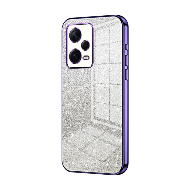 For Xiaomi Redmi Note 12 Pro+  Gradient Glitter Powder Electroplated Phone Case(Purple) - Xiaomi Cases by PMC TechLife | Online Shopping South Africa | PMC TechLife | Buy Now Pay Later Mobicred