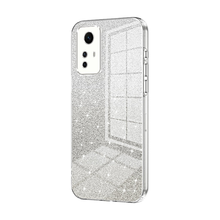 For Xiaomi Redmi Note 12S Gradient Glitter Powder Electroplated Phone Case(Transparent) - Xiaomi Cases by PMC TechLife | Online Shopping South Africa | PMC TechLife | Buy Now Pay Later Mobicred