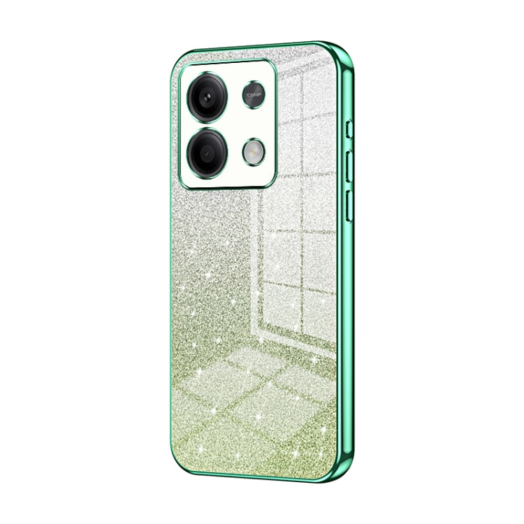 For Xiaomi Redmi Note 13 5G Gradient Glitter Powder Electroplated Phone Case(Green) - Note 13 Cases by PMC TechLife | Online Shopping South Africa | PMC TechLife | Buy Now Pay Later Mobicred