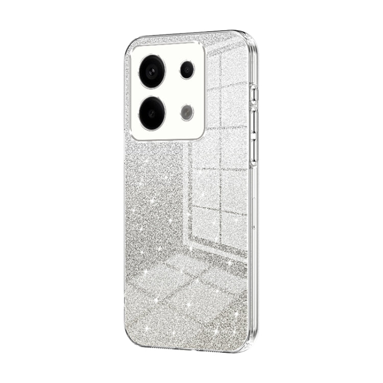 For Xiaomi Redmi Note 13 Pro 5G Gradient Glitter Powder Electroplated Phone Case(Transparent) - Note 13 Pro Cases by PMC TechLife | Online Shopping South Africa | PMC TechLife | Buy Now Pay Later Mobicred