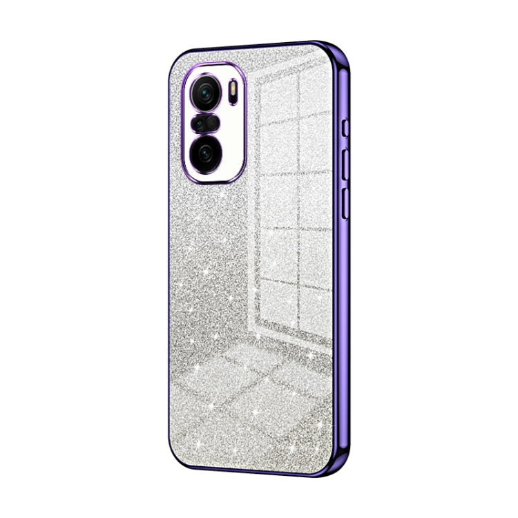 For Xiaomi Redmi K40 / K40 Pro / K40 Pro+ Gradient Glitter Powder Electroplated Phone Case(Purple) - Xiaomi Cases by PMC TechLife | Online Shopping South Africa | PMC TechLife | Buy Now Pay Later Mobicred