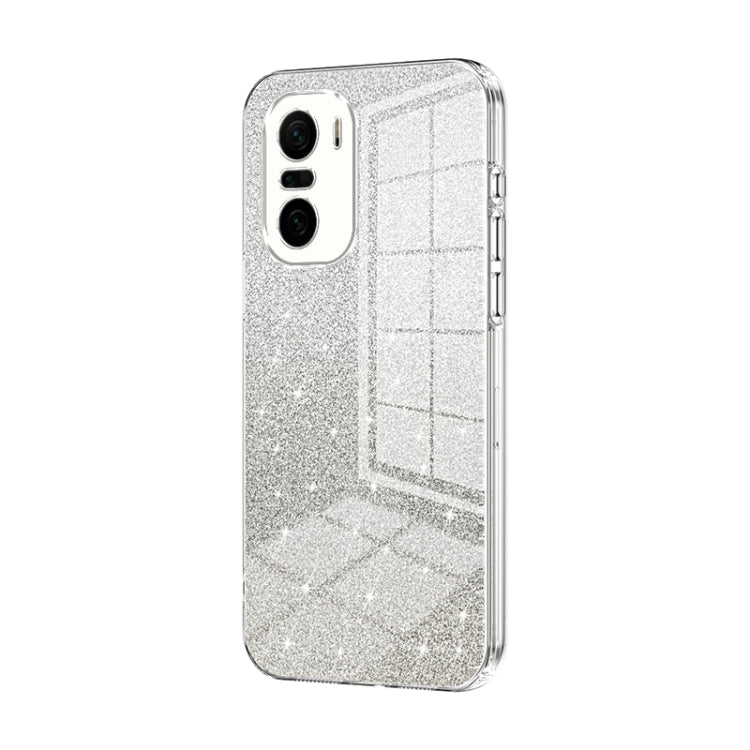 For Xiaomi Redmi K40 / K40 Pro / K40 Pro+ Gradient Glitter Powder Electroplated Phone Case(Transparent) - Xiaomi Cases by PMC TechLife | Online Shopping South Africa | PMC TechLife | Buy Now Pay Later Mobicred