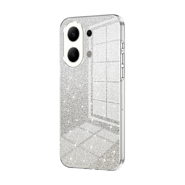 For Xiaomi Redmi Note 13 4G Gradient Glitter Powder Electroplated Phone Case(Transparent) - Note 13 Cases by PMC TechLife | Online Shopping South Africa | PMC TechLife | Buy Now Pay Later Mobicred