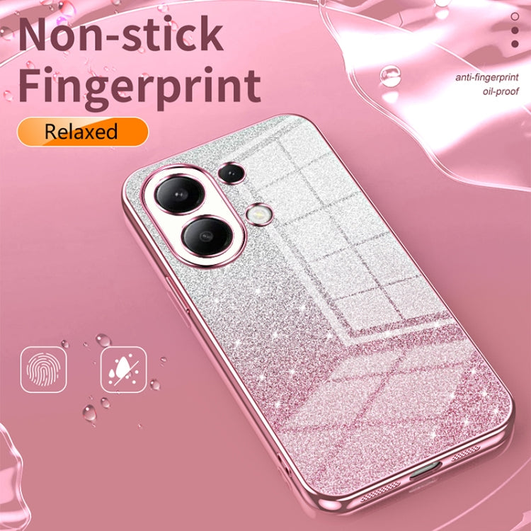 For Xiaomi Redmi Note 13 4G Gradient Glitter Powder Electroplated Phone Case(Pink) - Note 13 Cases by PMC TechLife | Online Shopping South Africa | PMC TechLife | Buy Now Pay Later Mobicred