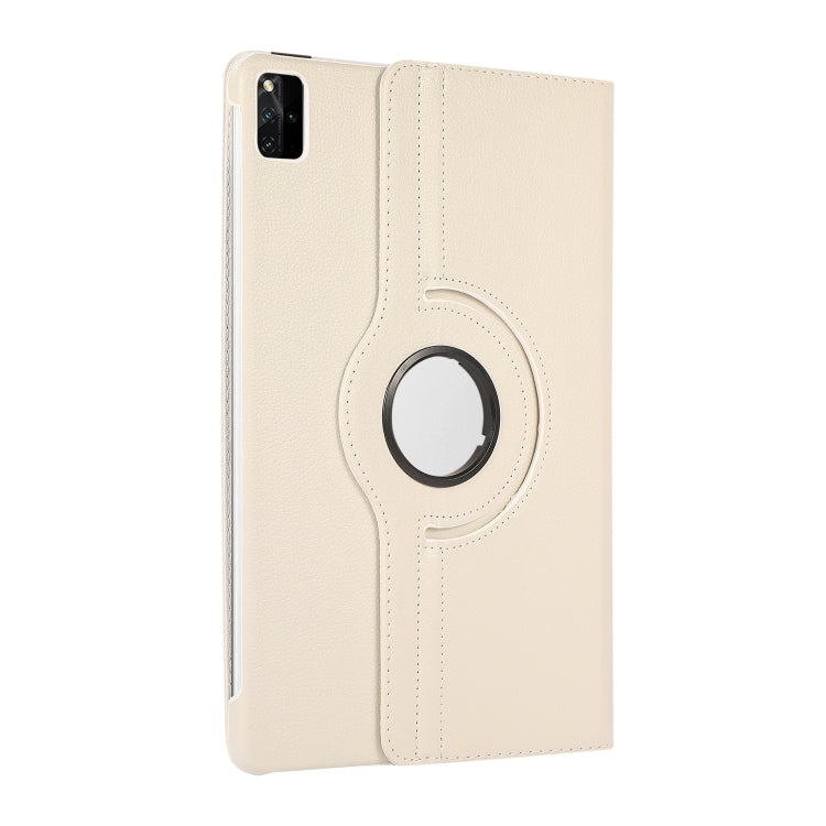 For Lenovo Tab M11 / Xiaoxin Pad 11 2024 360 Degree Rotation Litchi Texture Leather Tablet Case(White) - Lenovo by PMC Jewellery | Online Shopping South Africa | PMC Jewellery | Buy Now Pay Later Mobicred