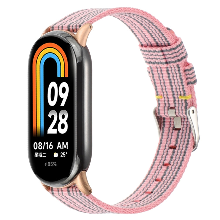 For Xiaomi Mi Band 8 Nylon Canvas Watch Band(Pink Stripe) - free shipping - PMc TechLife - Order now!