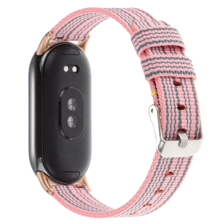 For Xiaomi Mi Band 8 Nylon Canvas Watch Band(Pink Stripe) - free shipping - PMc TechLife - Order now!
