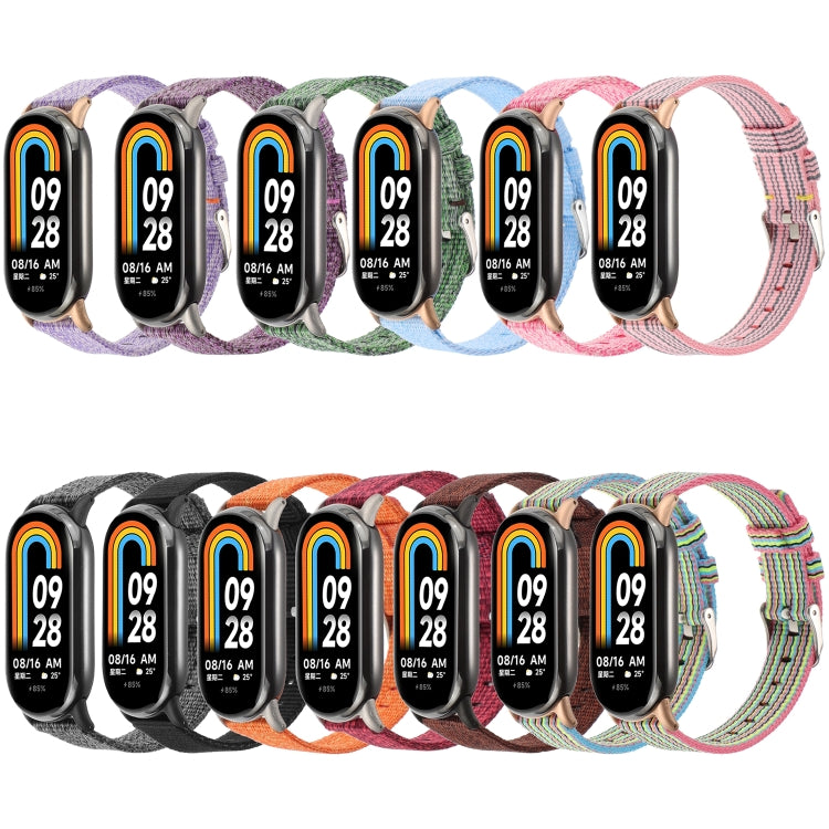 For Xiaomi Mi Band 8 Nylon Canvas Watch Band(Pink Stripe) - free shipping - PMc TechLife - Order now!