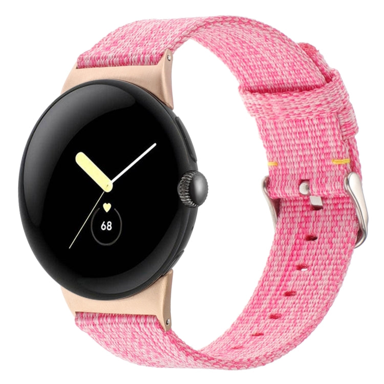 For Google Pixel Watch 2 / Pixel Watch Nylon Canvas Watch Band(Pink) - free shipping - PMc TechLife - Order now!