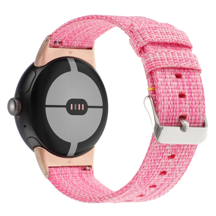 For Google Pixel Watch 2 / Pixel Watch Nylon Canvas Watch Band(Pink) - free shipping - PMc TechLife - Order now!