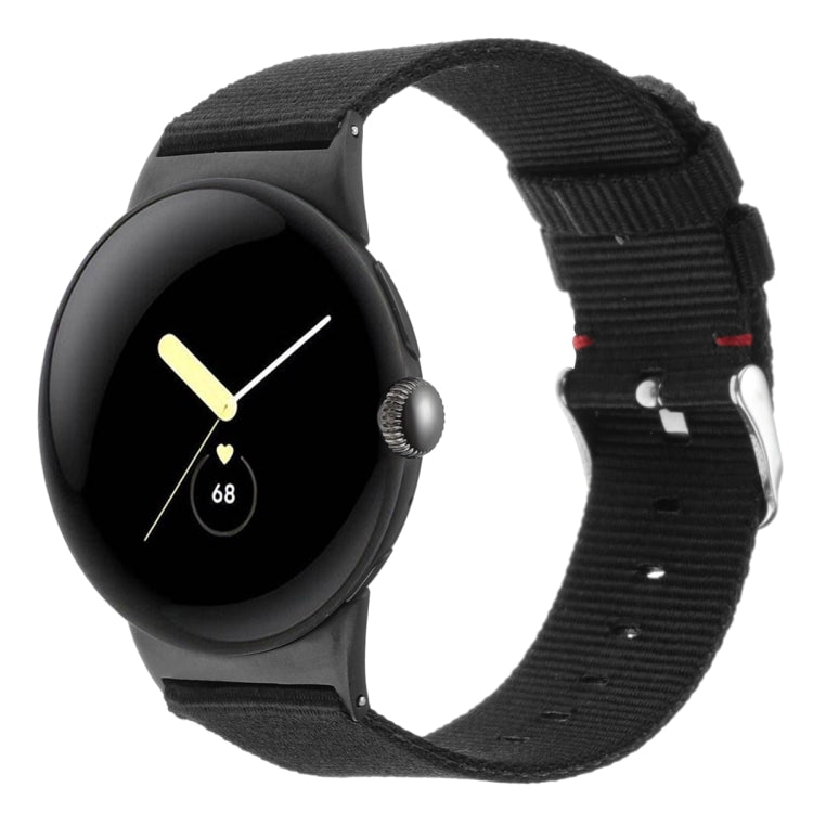 For Google Pixel Watch 2 / Pixel Watch Nylon Canvas Watch Band(Black) - free shipping - PMc TechLife - Order now!