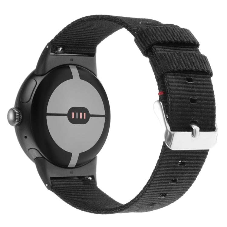 For Google Pixel Watch 2 / Pixel Watch Nylon Canvas Watch Band(Black) - free shipping - PMc TechLife - Order now!
