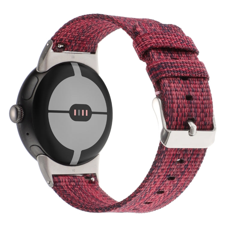 For Google Pixel Watch 2 / Pixel Watch Nylon Canvas Watch Band(Red) - free shipping - PMc TechLife - Order now!