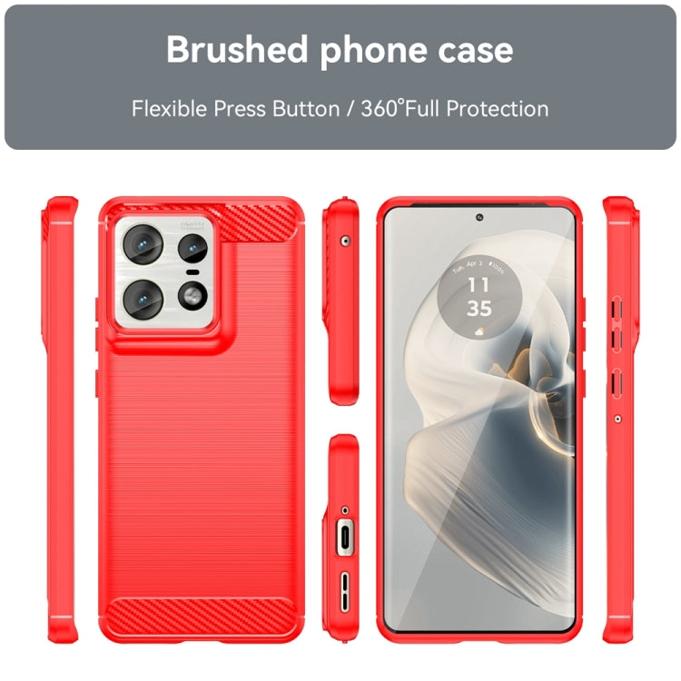 For Motorola Edge 50 Pro Carbon Fiber Brushed Texture TPU Phone Case(Red) - free shipping - PMC TechLife - Order now!
