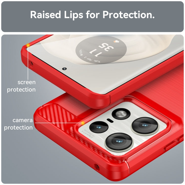For Motorola Edge 50 Pro Carbon Fiber Brushed Texture TPU Phone Case(Red) - free shipping - PMC TechLife - Order now!