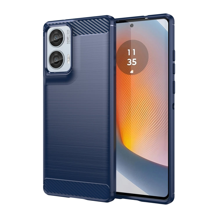 For Motorola Moto Edge 50 Fusion Carbon Fiber Brushed Texture TPU Phone Case(Blue) - free shipping - PMC TechLife - Order now!