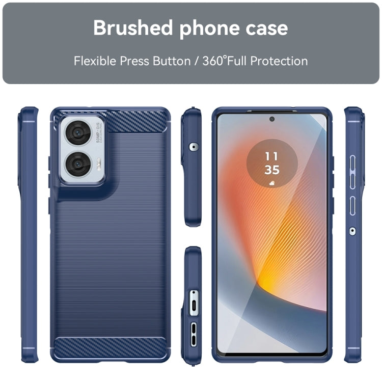 For Motorola Moto Edge 50 Fusion Carbon Fiber Brushed Texture TPU Phone Case(Blue) - free shipping - PMC TechLife - Order now!