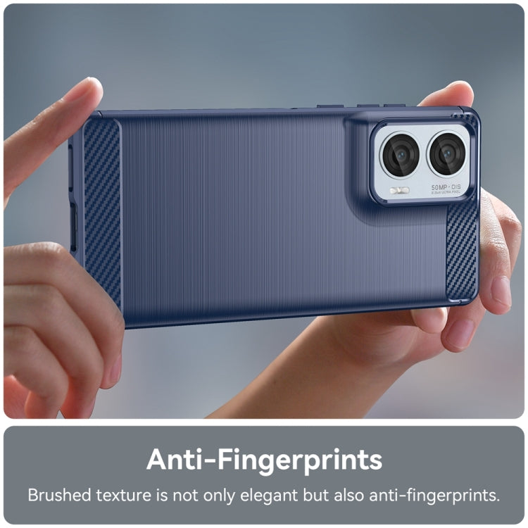 For Motorola Moto Edge 50 Fusion Carbon Fiber Brushed Texture TPU Phone Case(Blue) - free shipping - PMC TechLife - Order now!