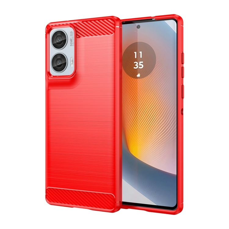 For Motorola Moto Edge 50 Fusion Carbon Fiber Brushed Texture TPU Phone Case(Red) - free shipping - PMC TechLife - Order now!