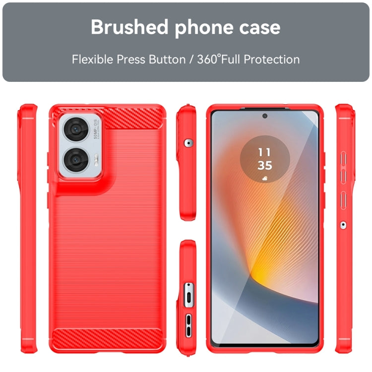 For Motorola Moto Edge 50 Fusion Carbon Fiber Brushed Texture TPU Phone Case(Red) - free shipping - PMC TechLife - Order now!