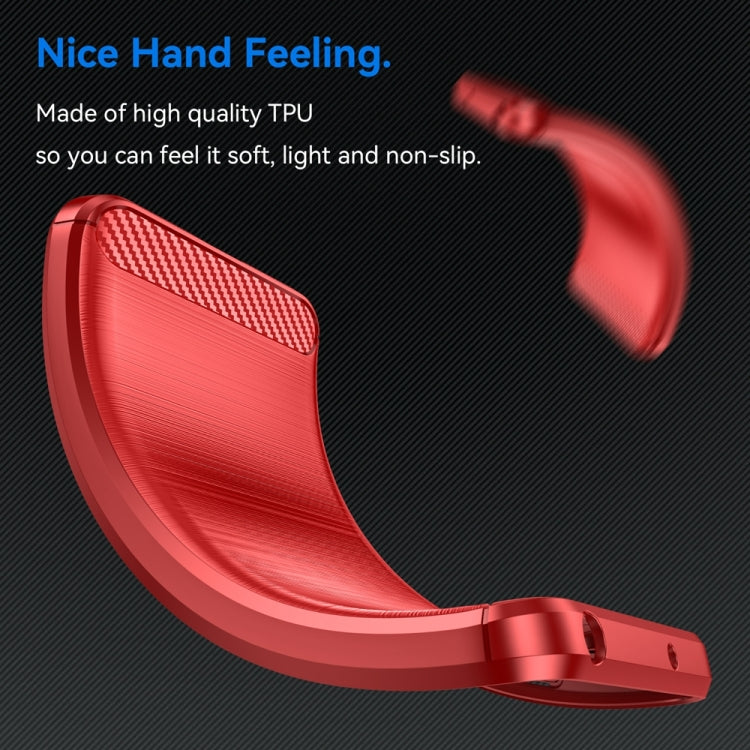 For Motorola Moto Edge 50 Fusion Carbon Fiber Brushed Texture TPU Phone Case(Red) - free shipping - PMC TechLife - Order now!