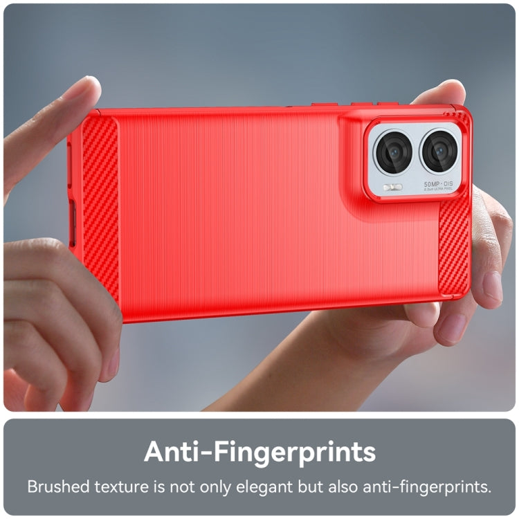 For Motorola Moto Edge 50 Fusion Carbon Fiber Brushed Texture TPU Phone Case(Red) - free shipping - PMC TechLife - Order now!