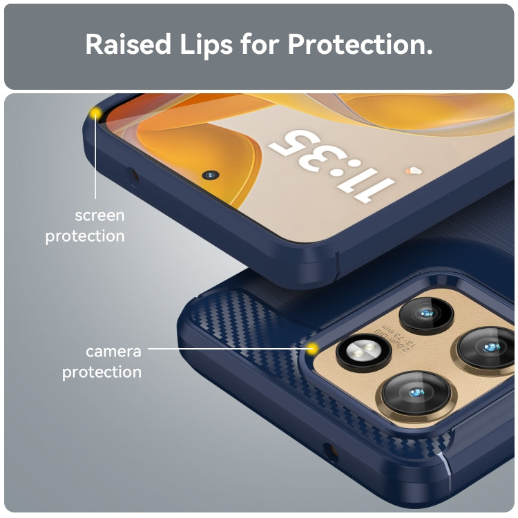 For Motorola Moto S50 Carbon Fiber Brushed Texture TPU Phone Case(Blue) - free shipping - PMC TechLife - Order now!