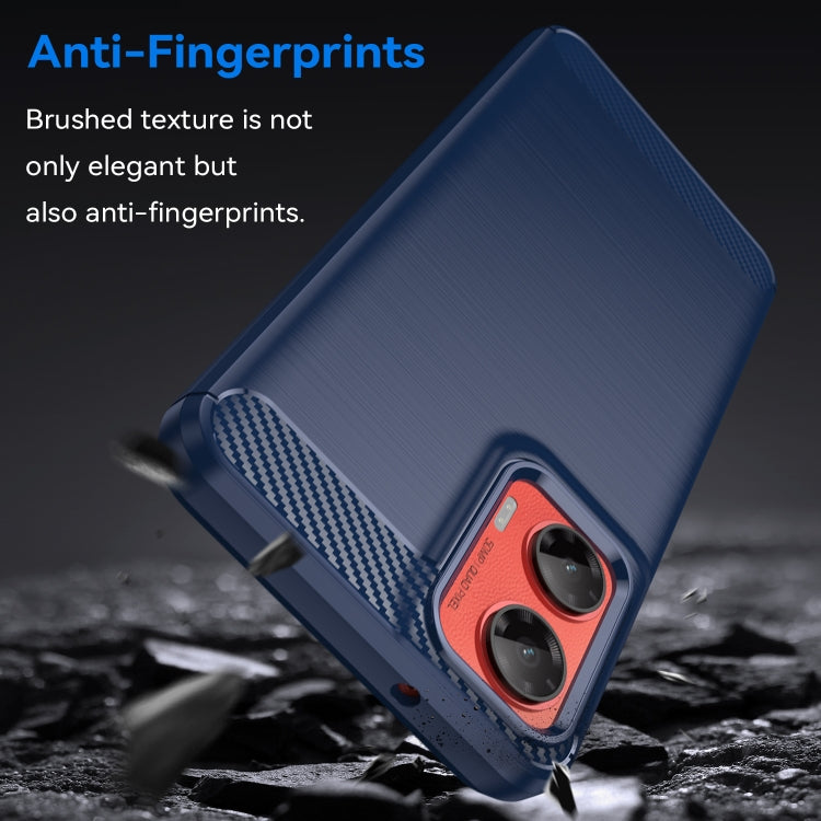For Motorola Moto G35 5G Carbon Fiber Brushed Texture TPU Phone Case(Blue) - free shipping - PMC TechLife - Order now!