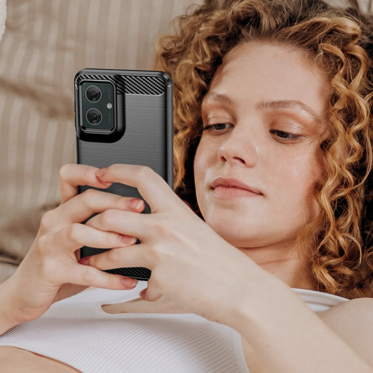 For Motorola Moto G55 5G Carbon Fiber Brushed Texture TPU Phone Case(Black) - free shipping - PMC TechLife - Order now!