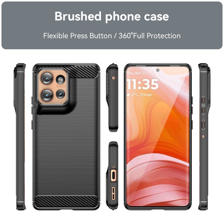 For Motorola Edge 50 Carbon Fiber Brushed Texture TPU Phone Case(Black) - free shipping - PMC TechLife - Order now!