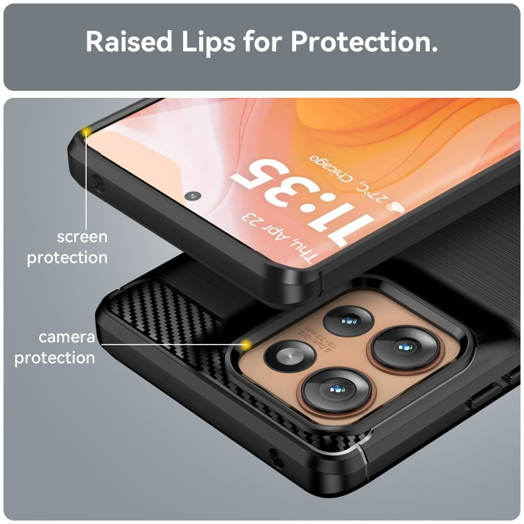 For Motorola Edge 50 Carbon Fiber Brushed Texture TPU Phone Case(Black) - free shipping - PMC TechLife - Order now!