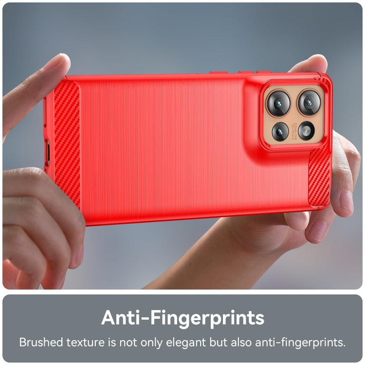 For Motorola Edge 50 Carbon Fiber Brushed Texture TPU Phone Case(Red) - free shipping - PMC TechLife - Order now!