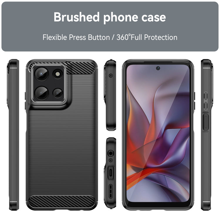 For Motorola Moto G 5G 2025 Carbon Fiber Brushed Texture TPU Phone Case(Black) - free shipping - PMC TechLife - Order now!