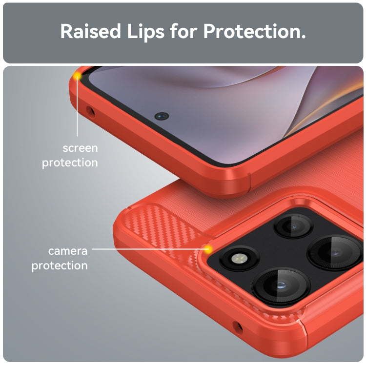 For Motorola Moto G 5G 2025 Carbon Fiber Brushed Texture TPU Phone Case(Red) - free shipping - PMC TechLife - Order now!
