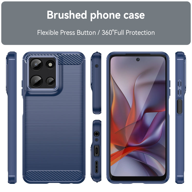 For Motorola Moto G Play 2025 Carbon Fiber Brushed Texture TPU Phone Case(Blue) - free shipping - PMC TechLife - Order now!