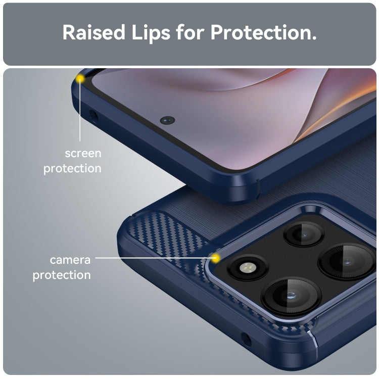 For Motorola Moto G Play 2025 Carbon Fiber Brushed Texture TPU Phone Case(Blue) - free shipping - PMC TechLife - Order now!