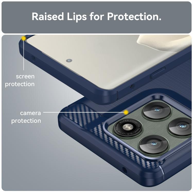 For Motorola Edge 5G 2025 Carbon Fiber Brushed Texture TPU Phone Case(Blue) - free shipping - PMC TechLife - Order now!