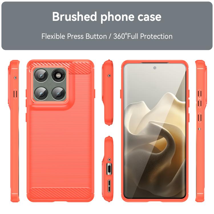 For Motorola Edge 60 Pro Carbon Fiber Brushed Texture TPU Phone Case(Red) - free shipping - PMC TechLife - Order now!