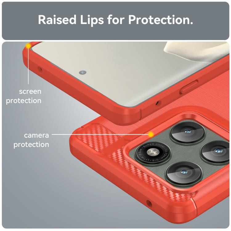 For Motorola Edge 60 Pro Carbon Fiber Brushed Texture TPU Phone Case(Red) - free shipping - PMC TechLife - Order now!