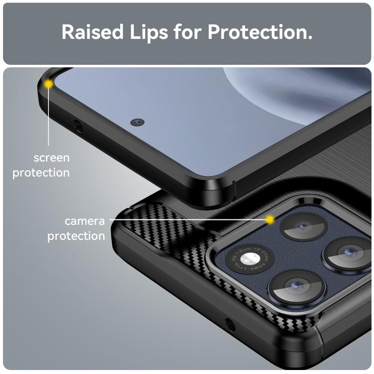 For Motorola Moto G86 5G Carbon Fiber Brushed Texture TPU Phone Case(Black) - free shipping - PMC TechLife - Order now!