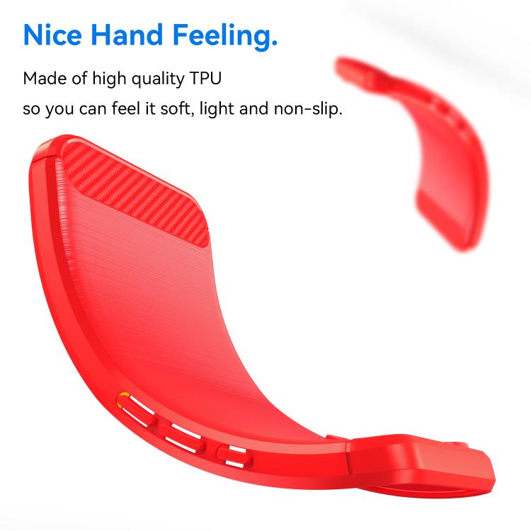For Motorola Moto G86 5G Carbon Fiber Brushed Texture TPU Phone Case(Red) - free shipping - PMC TechLife - Order now!