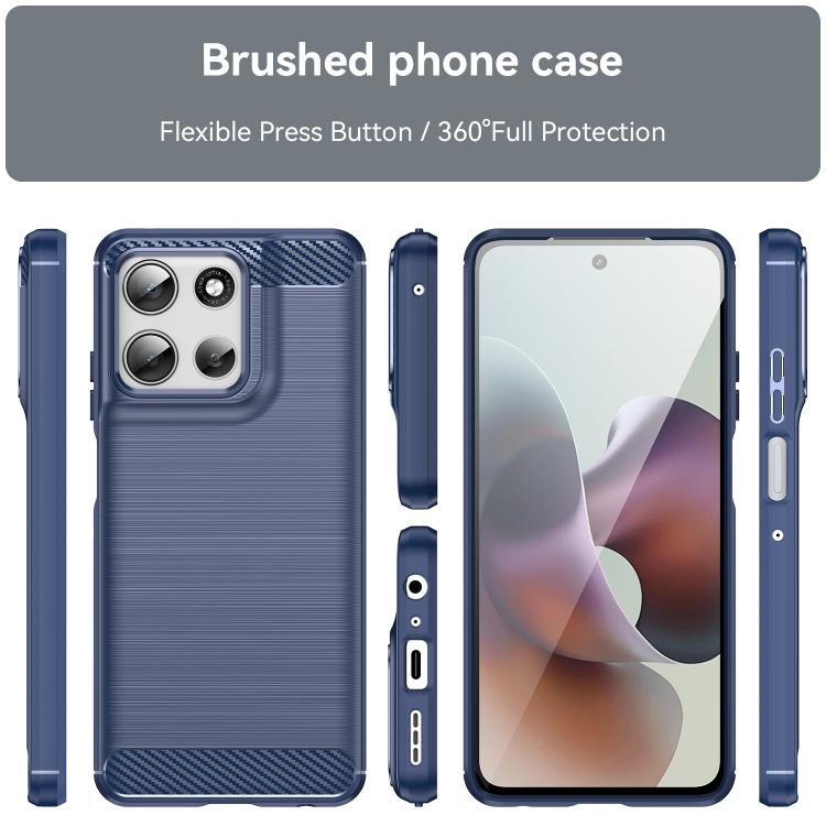 For Motorola Moto G56 5G Carbon Fiber Brushed Texture TPU Phone Case(Blue) - free shipping - PMC TechLife - Order now!