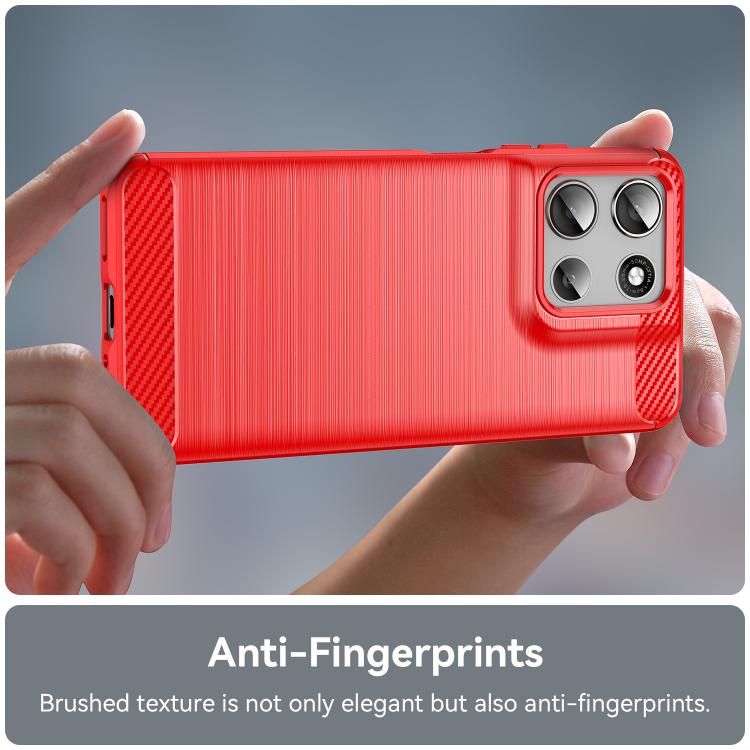 For Motorola Moto G56 5G Carbon Fiber Brushed Texture TPU Phone Case(Red) - free shipping - PMC TechLife - Order now!