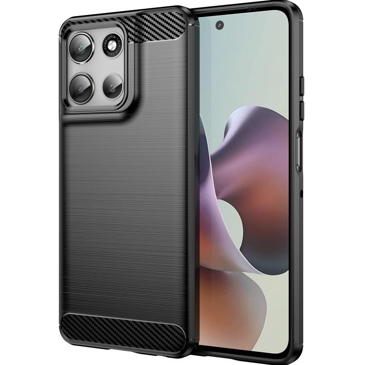 For Motorola Moto G66j 5G Carbon Fiber Brushed Texture TPU Phone Case(Black) - free shipping - PMC TechLife - Order now!