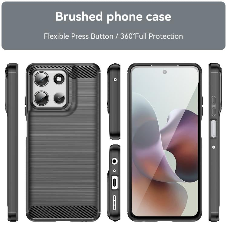 For Motorola Moto G66j 5G Carbon Fiber Brushed Texture TPU Phone Case(Black) - free shipping - PMC TechLife - Order now!
