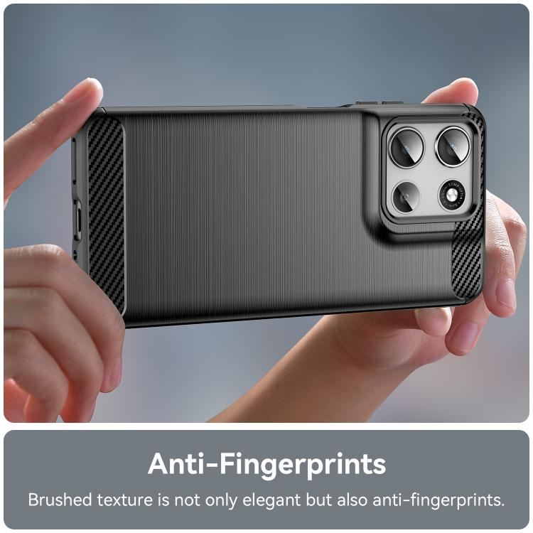 For Motorola Moto G66j 5G Carbon Fiber Brushed Texture TPU Phone Case(Black) - free shipping - PMC TechLife - Order now!